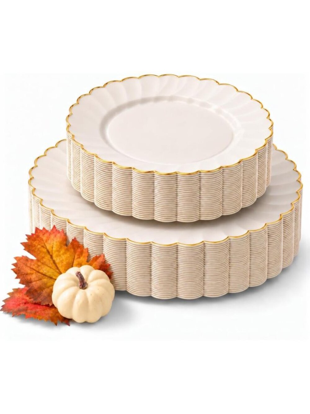 Gold Scalloped Plastic Plates